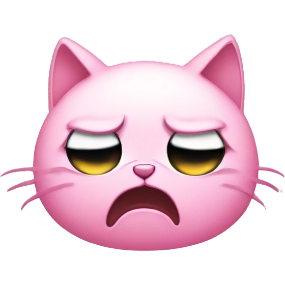 Sad cat crying pink tears emoji