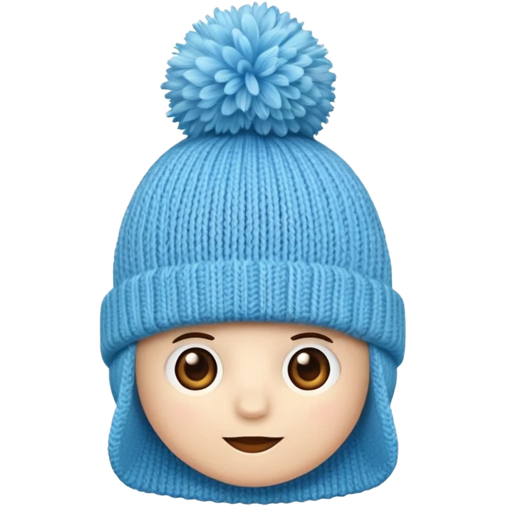 Hat with pompom light Blue emoji