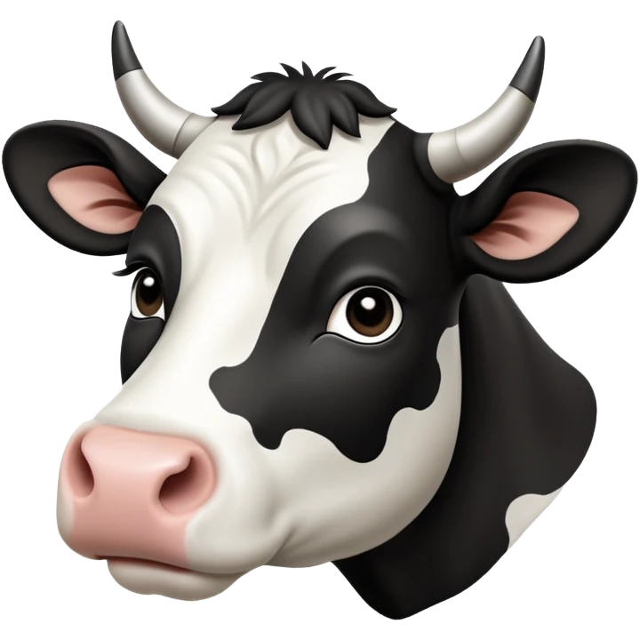 cinematic-noble-black-and-white-cow-portrait-emoji,-poised-and-regal,-with-a-large,-sturdy-build-and-a-beautifully-patterned-hide-of-rich-black-accented-by-crisp-white-patches,-deep-set-soulful-brown-eyes,-simplified-yet-sharp-and-sophisticated emoji