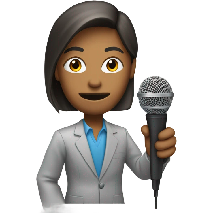 reporter with microphone emoji