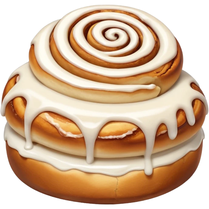  cinnamon roll with white glaze icing emoji