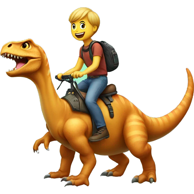 cat riding dinosaur  emoji