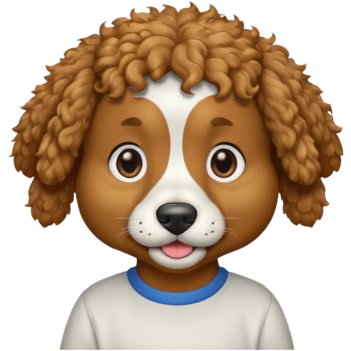 curly hair dog with shirts  emoji