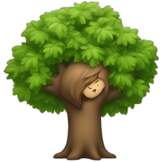 a person hugging a tree emoji