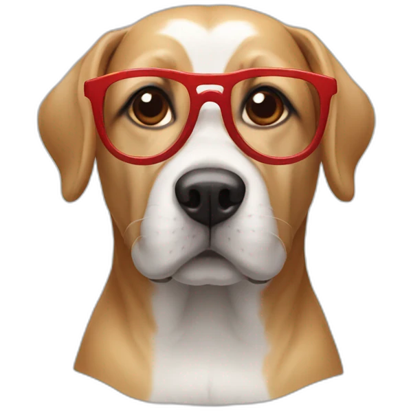 dog with red glasses emoji