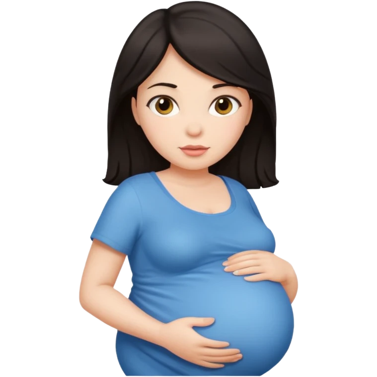 Pregnant pelo oscuro emoji