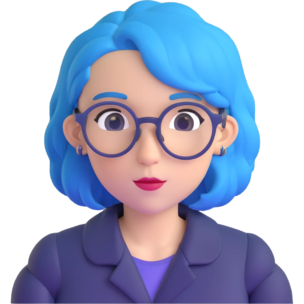 Michou, French YouTuber with blue hair and glasses emoji