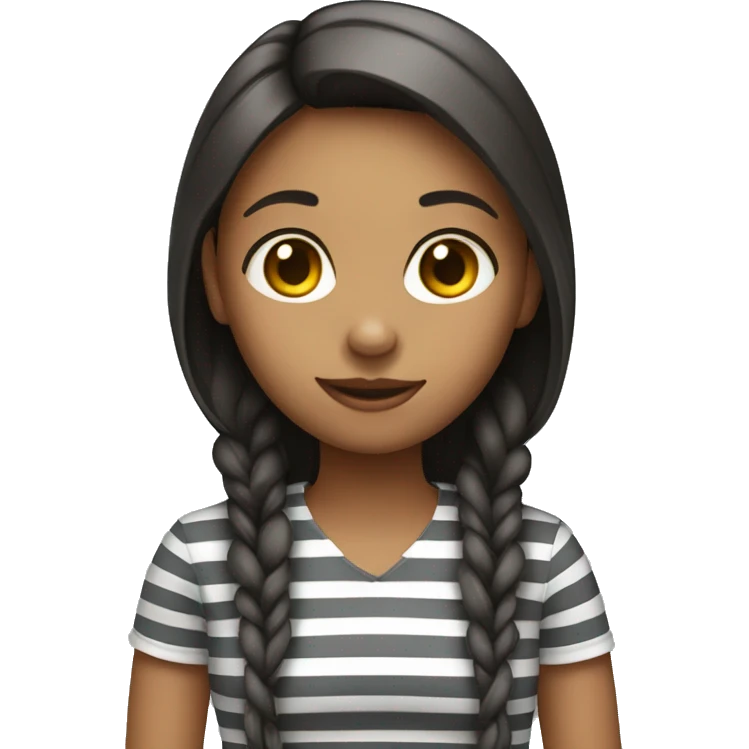 girl with long striped shirt emoji