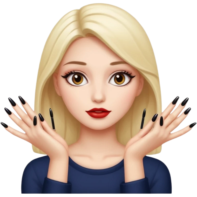 face girl with nails and cute make up  emoji