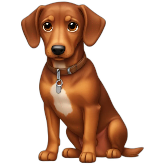 Perro-teckel-marron-fuego emoji