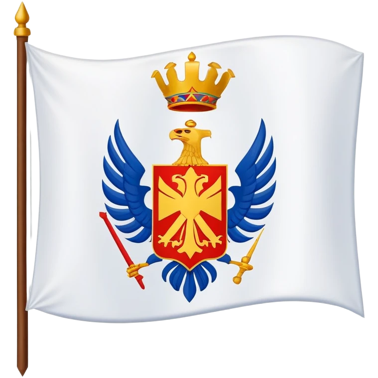 a white flag depicting the accurate Armenian coat of arms on it emoji
