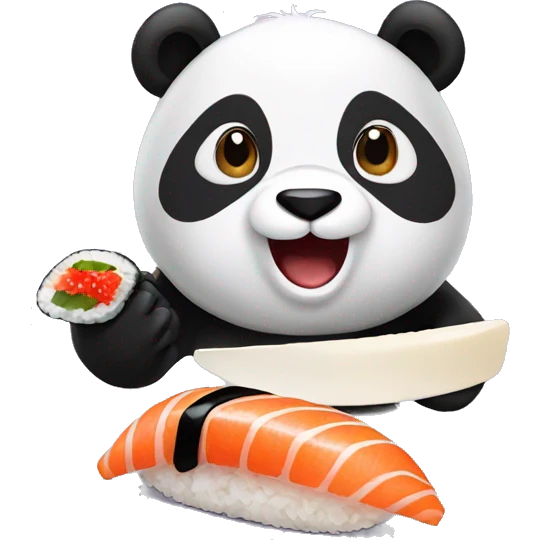 Panda eating nigiri emoji