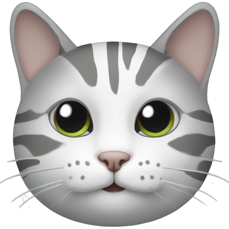 Grey and white cat with stripes  emoji