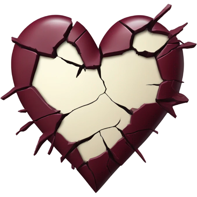 burgundy broken heart emoji