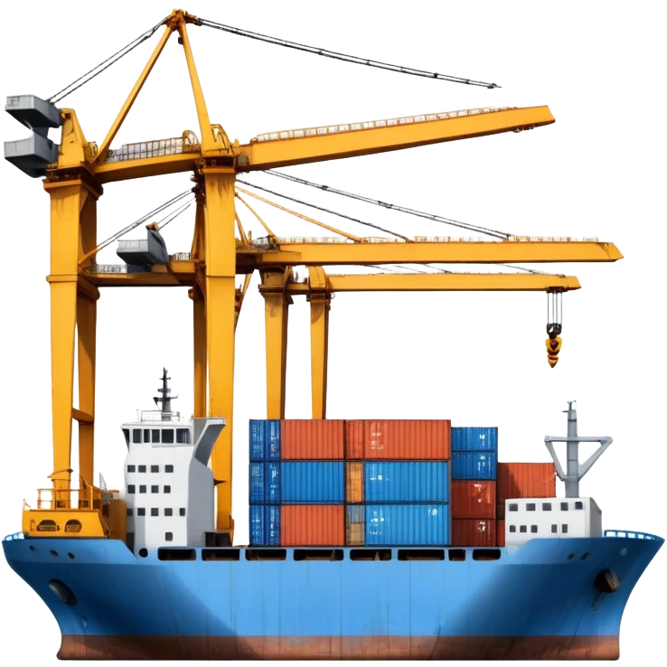 port with industrial cranes emoji