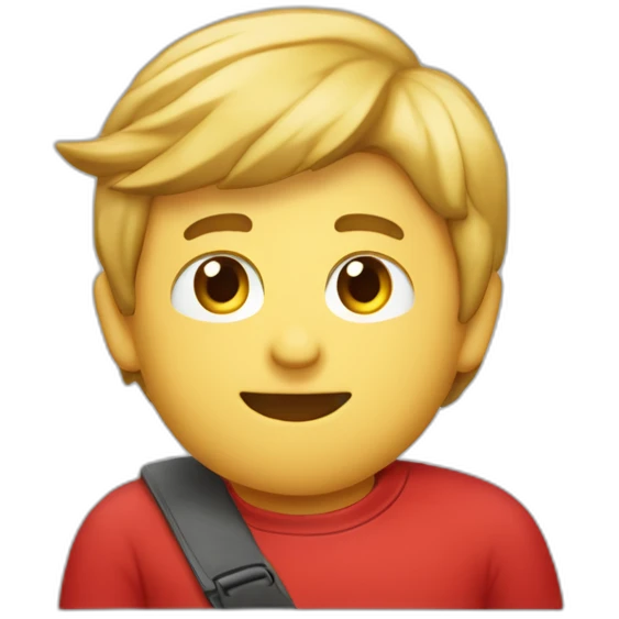 emoji que representa a un chico rubio con el dedo pulgar hacia arriba y un polo rojo, acompañado de letras que dicen "MAPFRE". emoji