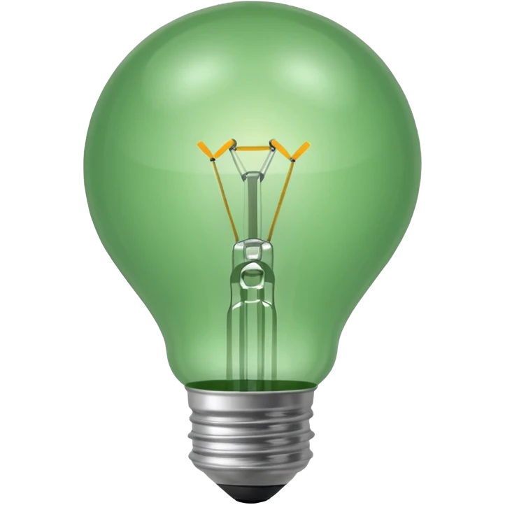 Small icon emoji of bulp, minimum details, green #36a767 main color emoji