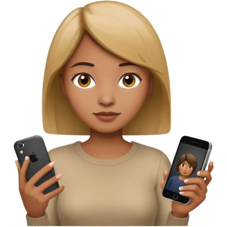 Pelo corto liso mujer y que tenga un iPhone  emoji