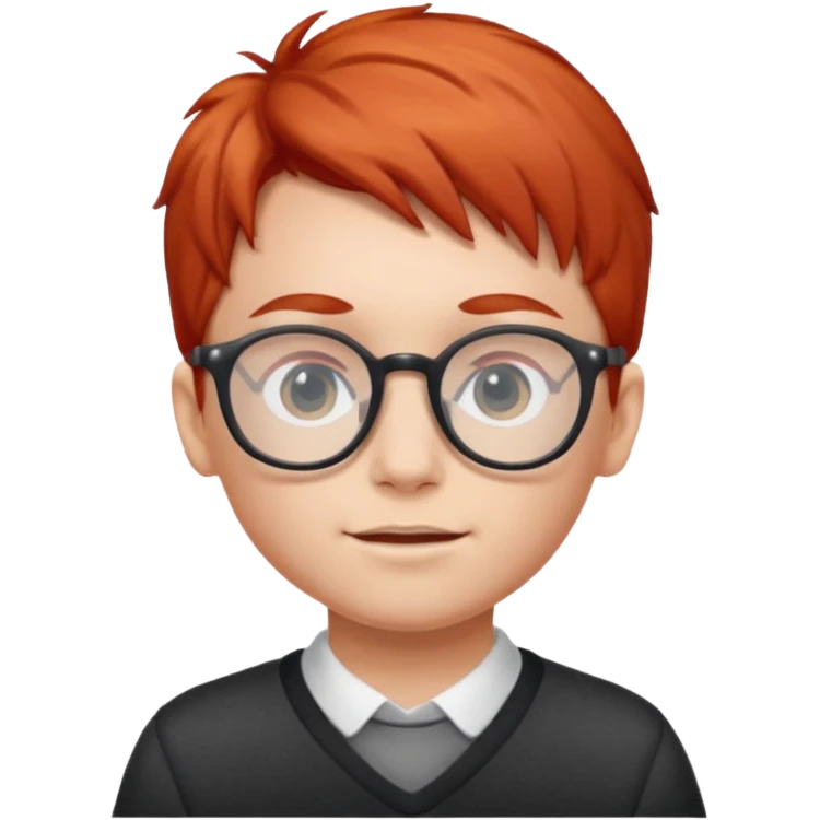 red-haired child wearing glasses emoji