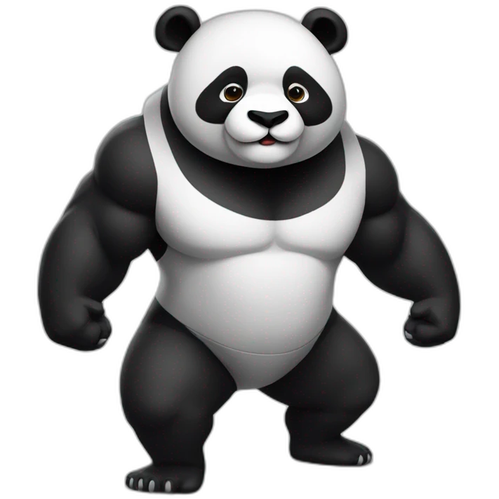 Panda qui fait de la musculation emoji