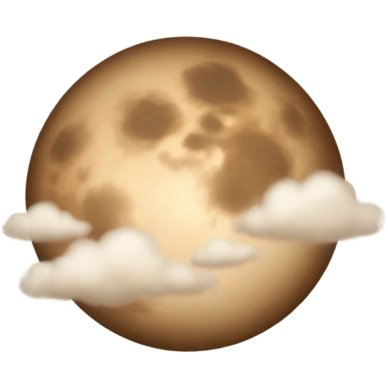 brown-beige moon and cloud emoji