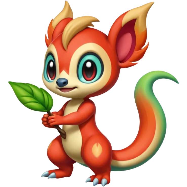 Colorful Exotic Meloetta-Chimchar-Virizion-Venom-Stitch-Fakémon-creature-hybrid emoji