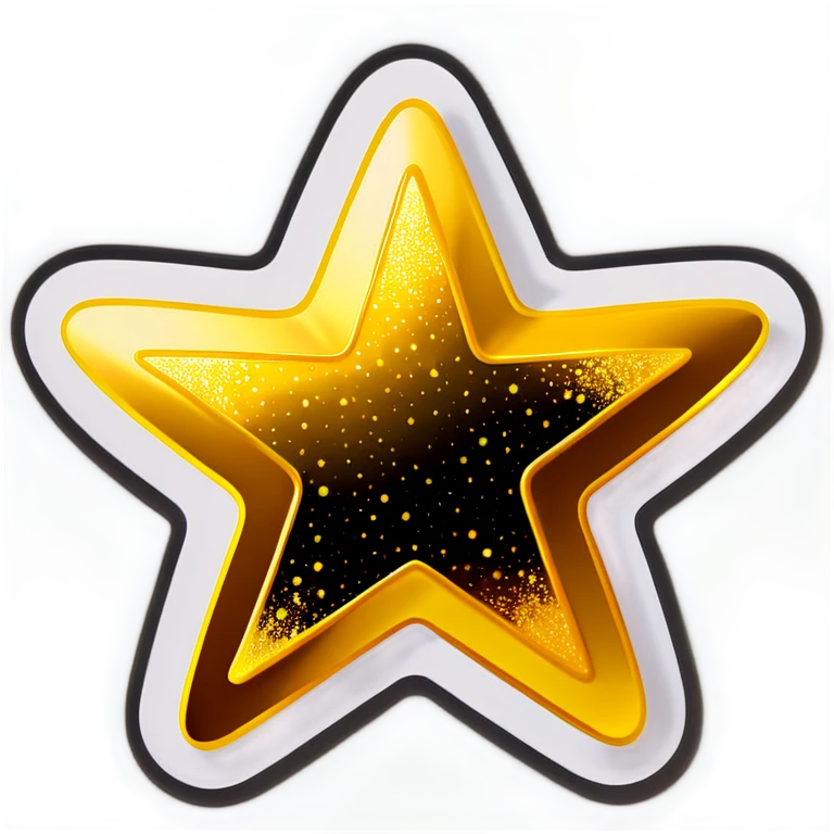 glowing childlike golden star with star dust emoji