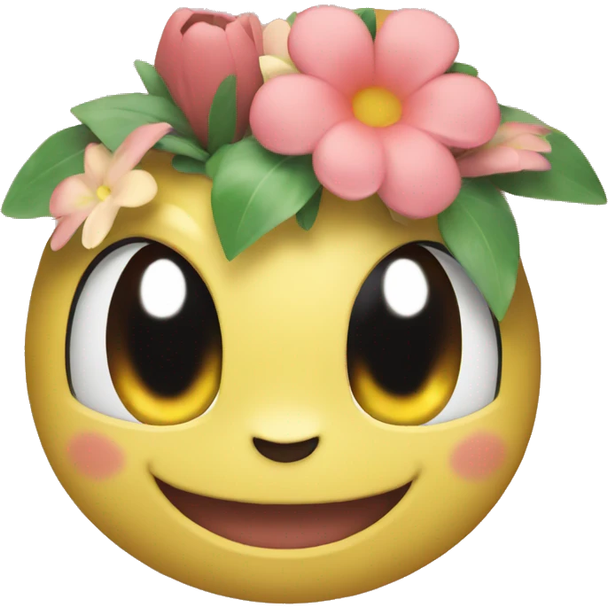 smiling pokemon with flowers emoji
