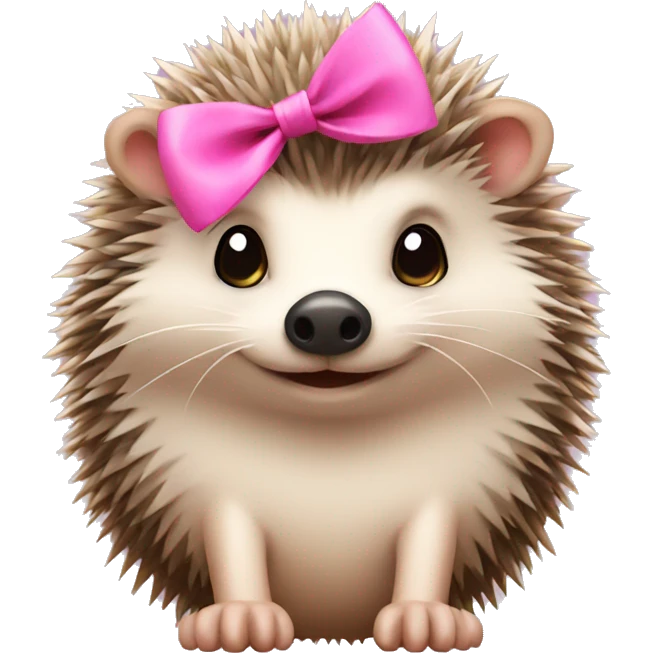 hedgehog with a pink bow emoji