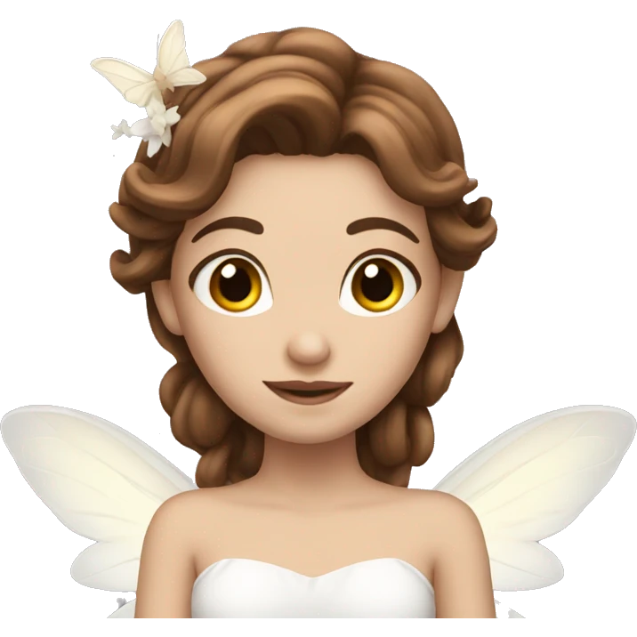 White fairy with brown hair and brown eyes  emoji