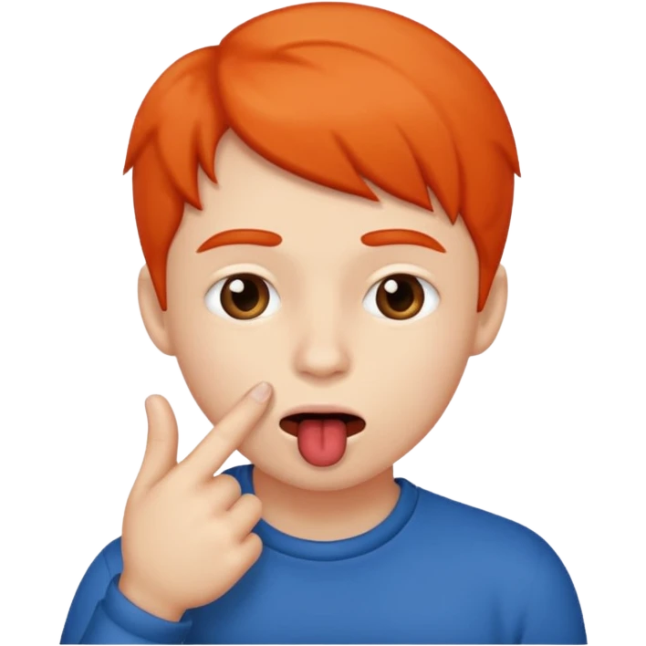 Cara con un dedo en la boca mordiéndose el labio inferior emoji