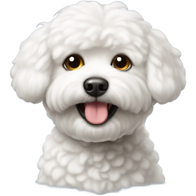 Bichon maltés con una coleta en la cabeza emoji