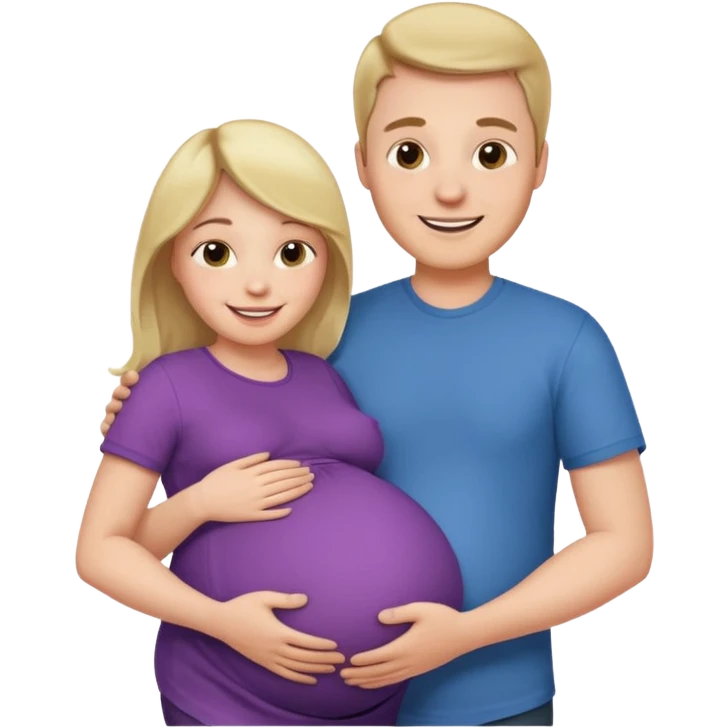 Boyfriend holding pregnant girlfriends belly emoji