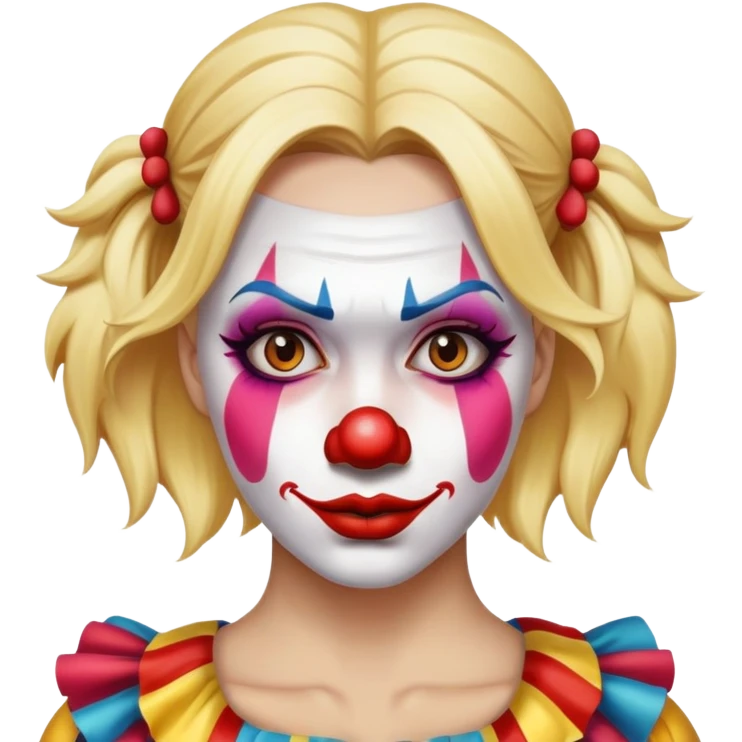 a blonde woman making a bad decision and acting like a foolish clown emoji
