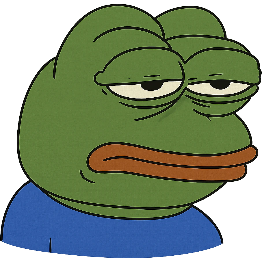 pepe the frog with a sleepy expression emoji