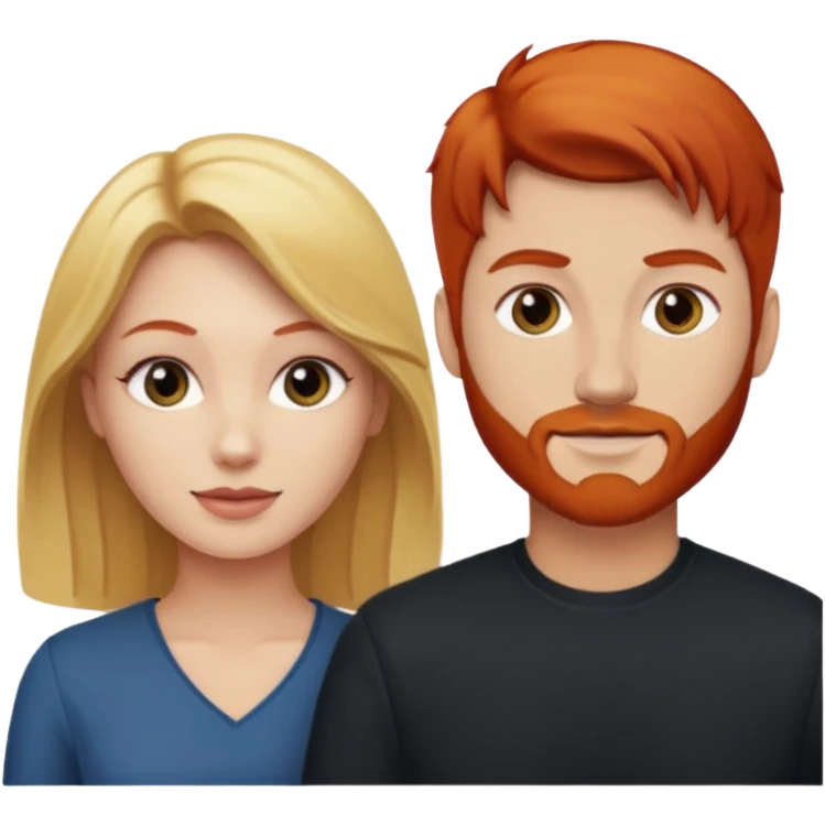 couple who are a blonde woman and redhead man emoji