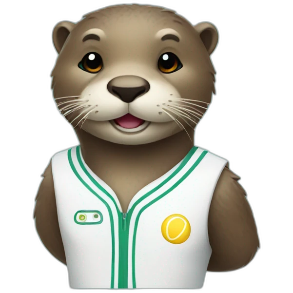 Otter in tennis uniform emoji