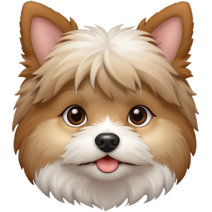 Morkie dog head tilt, big eyes emoji