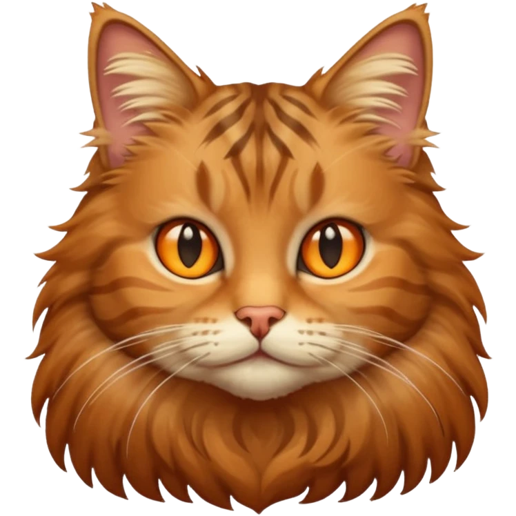 Long haired tabby cat emoji