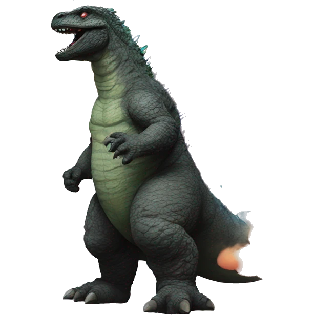 Godzilla with a rainbow emoji