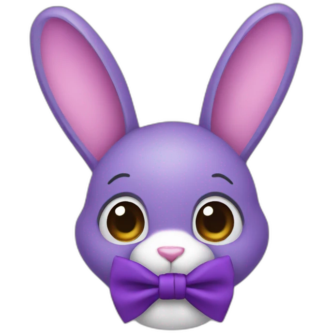 purple bunny with neck bowtie emoji