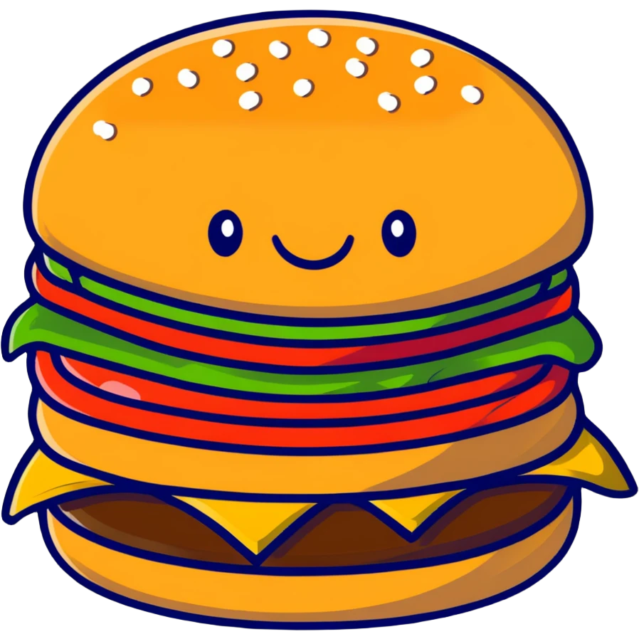 cute smiling burger character emoji