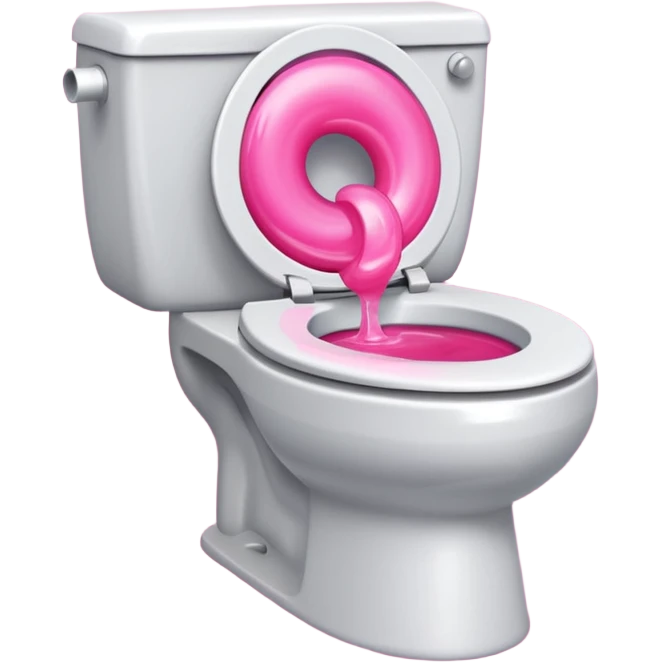 Pink liquid toilet emoji