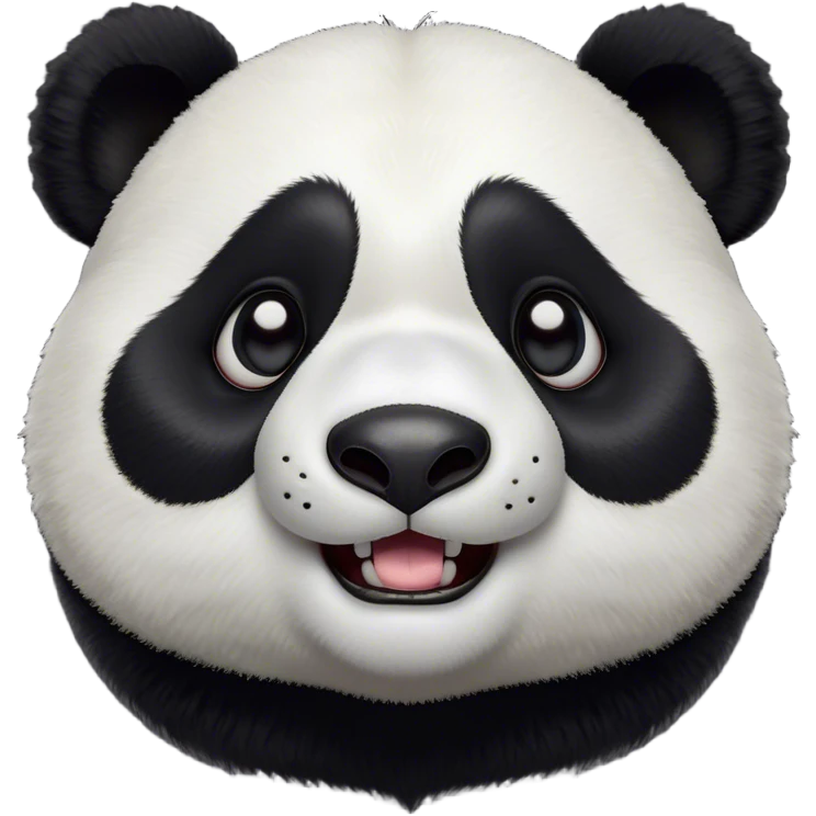 Cinematic Comical Panda Portrait Emoji, Head tilted dramatically with an exaggeratedly amused expression, featuring a striking black and white Fur with a quirky, playful expression and wide, expressive eyes filled with humorous disbelief, Simplified yet hilariously expressive features, highly detailed, glowing with a slightly sassy glow, high shine, dramatic yet playful, stylized with an air of cheeky charm, bright and endearing, soft glowing outline, capturing the essence of a spirited and over-the-top panda, so meme-worthy it feels like it could roll its eyes into internet fame instantly! emoji