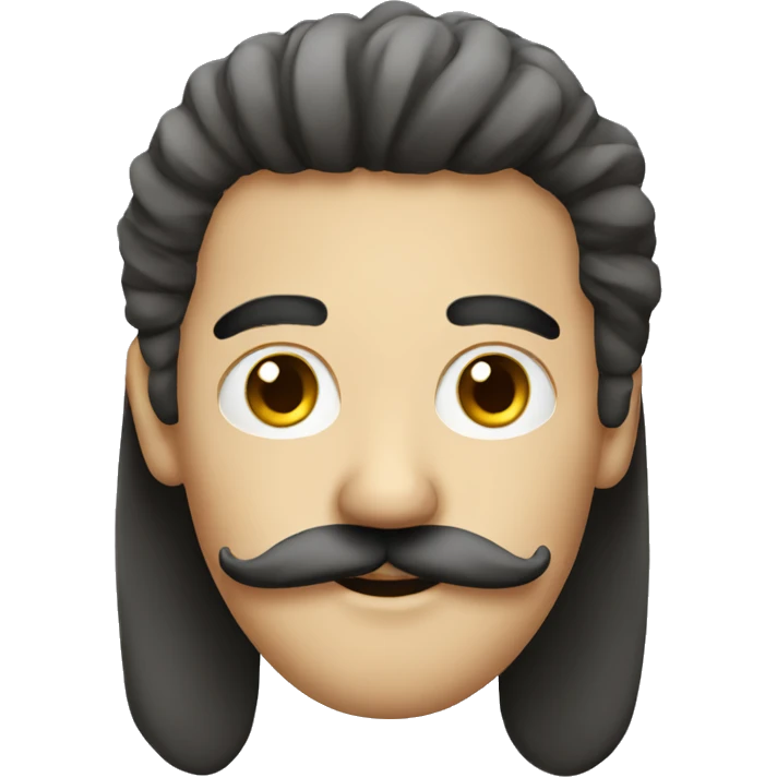 Fluffy straight mustache emoji