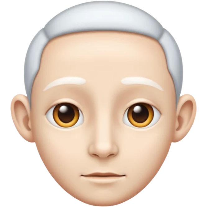 Hela ansiktet utom öronen ska vara vitt emoji