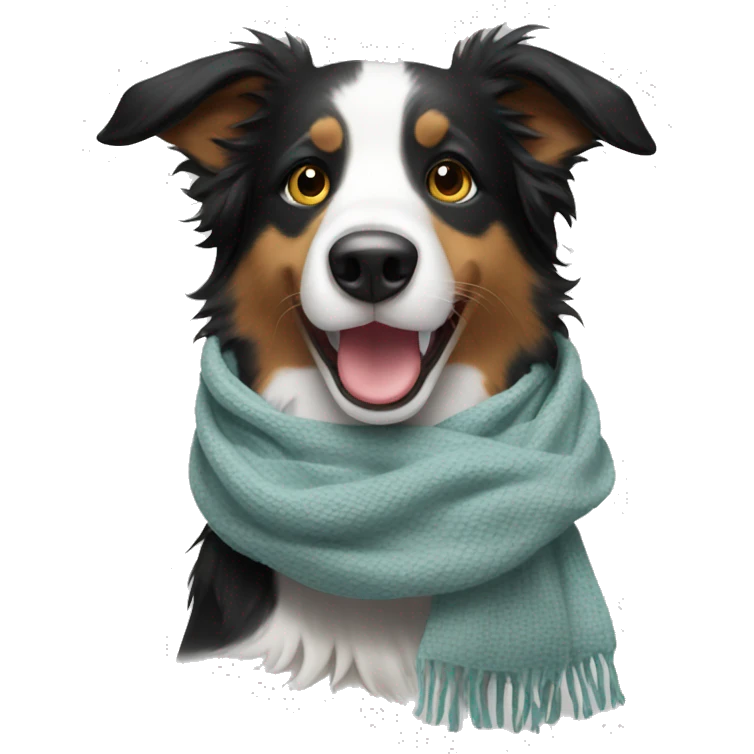 border collie with scarf emoji