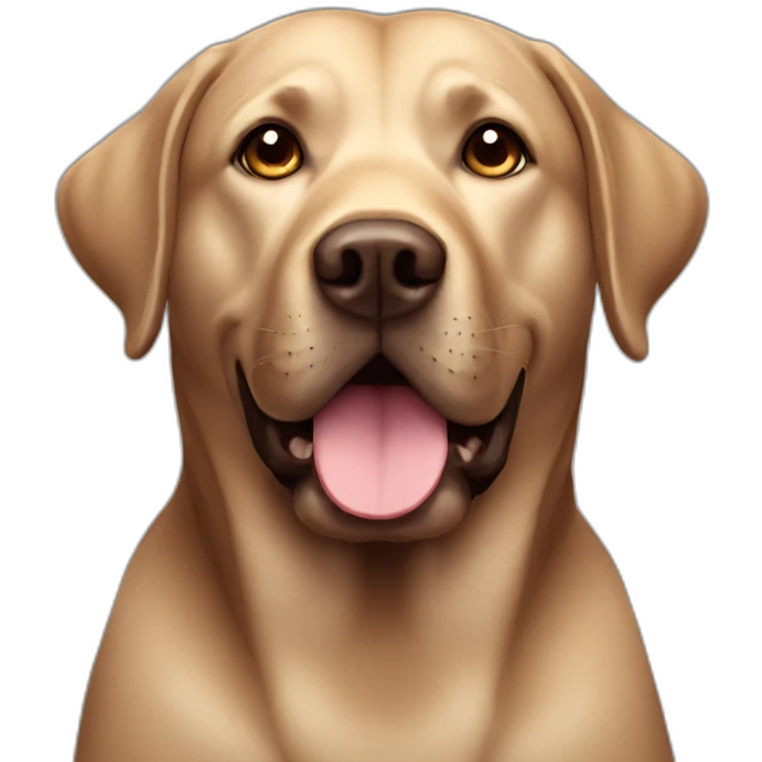 fat dark brown Labrador emoji
