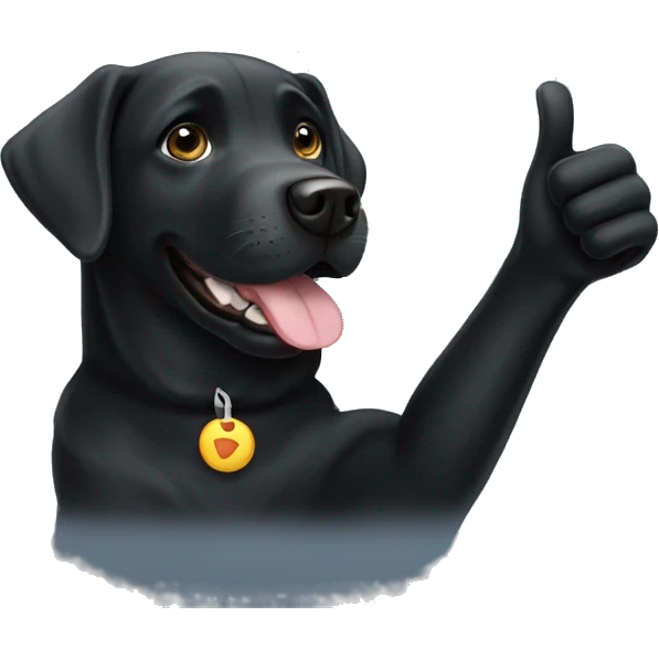 black labrador giving thumbs up emoji