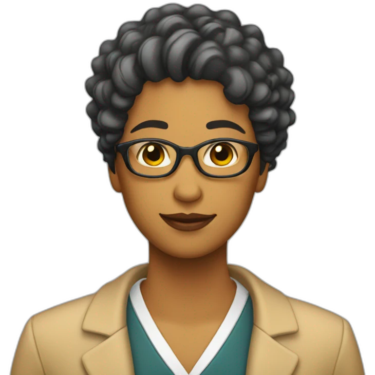 profesora pelo largo rizado emoji